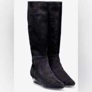NWOT COLE HAAN TALI SUEDE BLACK BOOTS, Size 8